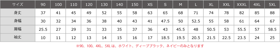 サイズ表