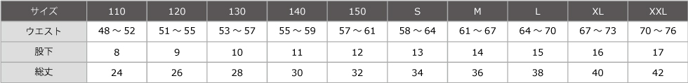 サイズ表