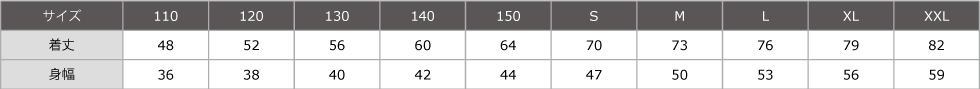 サイズ表