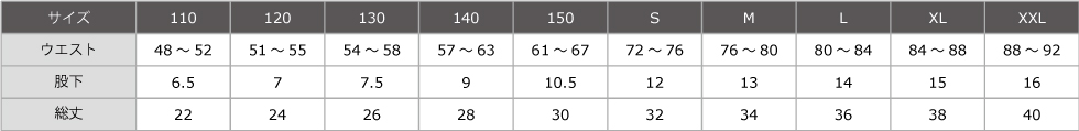 サイズ表