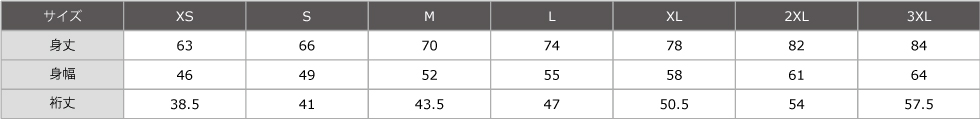 サイズ表