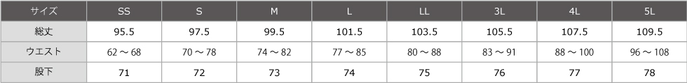 サイズ表