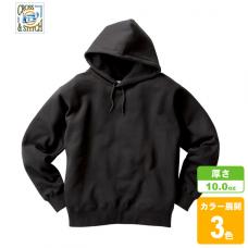 レギュラーウェイトスウェットプルオーバーポケットレスパーカー(裏毛)