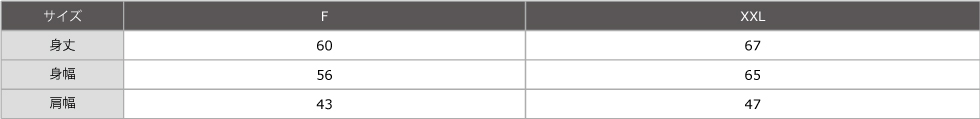 サイズ表