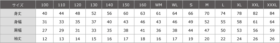 サイズ表