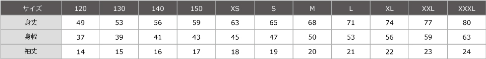 サイズ表