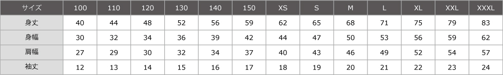 サイズ表