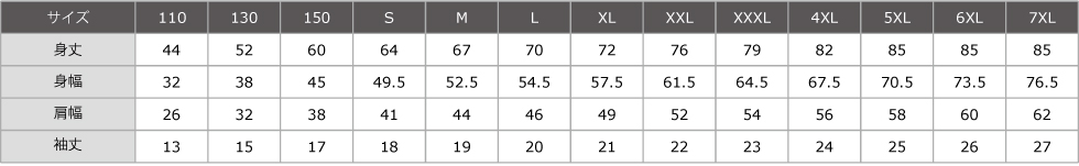 サイズ表