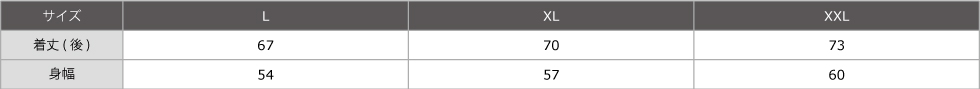 サイズ表
